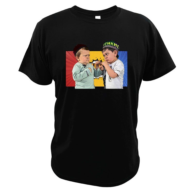Hasbulla Fighting Meme T Shirt Mini Khabib Blogger T-Shirt Crew Neck Pure Cotton Premium Tee Tops