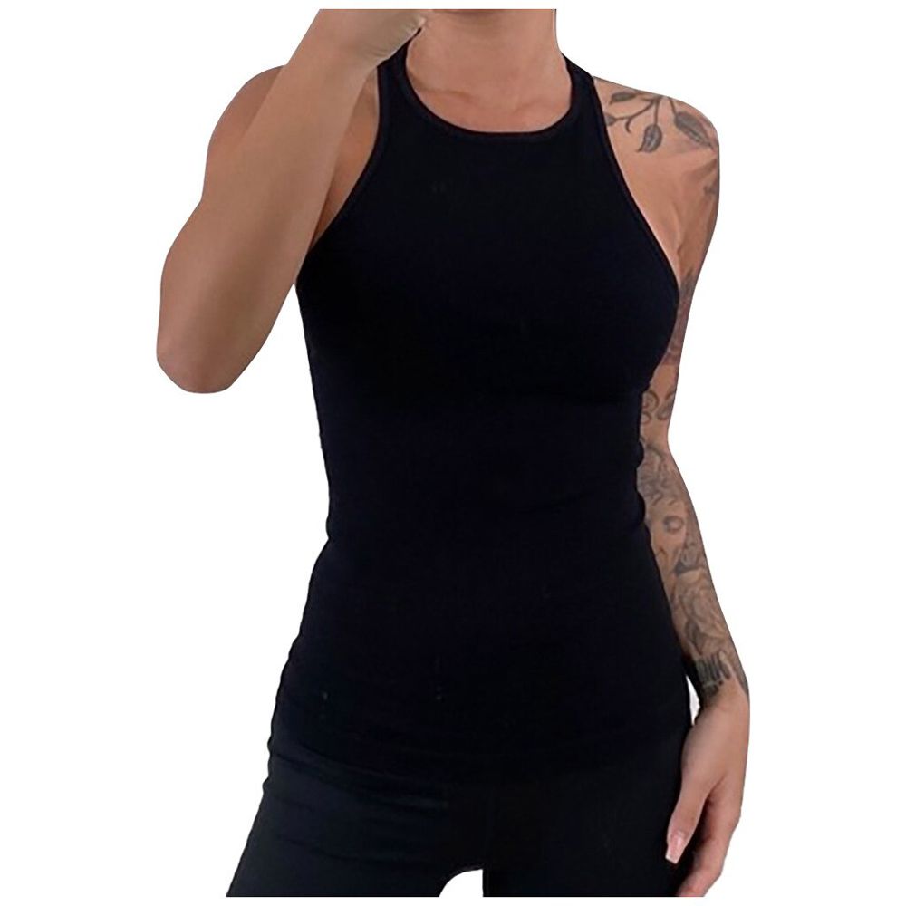 Women Classic Black White Solid Color All-Match Base Vest Summer Ladies round neck Casual Slim Sleeveless tank top футболки c50
