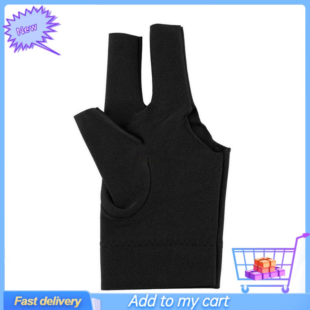 1Pc Spandex Snooker Billiard Cue Gloves Pool Left Hand Open Three Finger Glove