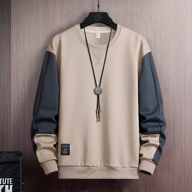 Spring And Autumn Men Sports Sweatshirt Men Casual Round Neck Trend High Quality Large Size Sweatshirt Men Top