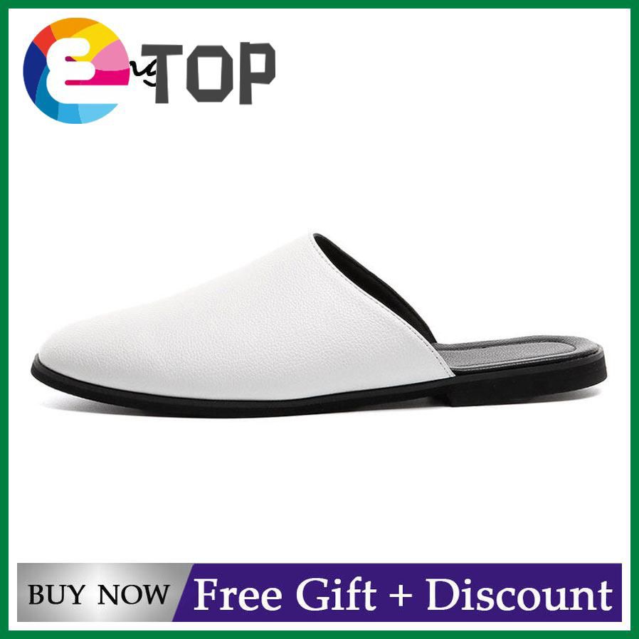 Summer Men Casual Shoes Slippers British Wind Leather Men Shoes Slip on Lazy Loafers Men's