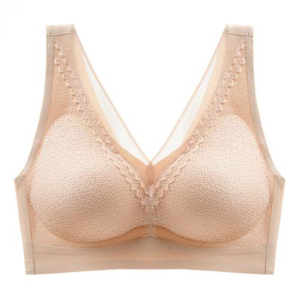 Jerrinut Plus Size Bras For Women Seamless Bra With Gathers Pad Comfortable Bralette Push Up Brassiere Bra Vest Wireless BH