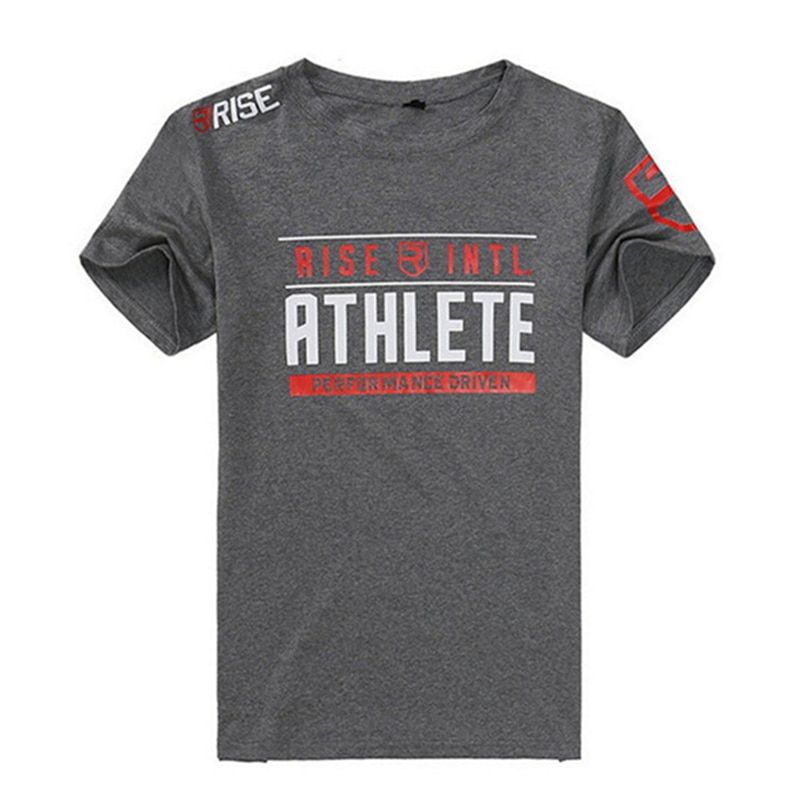 Men Short sleeve Cotton T-shirt Casual Fashion Print Slim t shirt Male Joggers Gyms Fitness Bodybuilding Workout Brand Tees Tops
