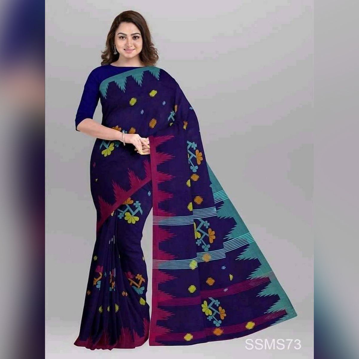 Trendy Design With Speaking Collection Fashionable Multicolor Half Silk Monipuri Saree (মনিপুরী শাড়ী) For Women With Blouse Piece
