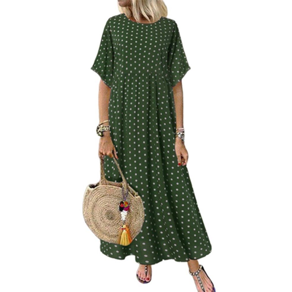 Dress Women's Dot  Long Dress Loose Long Shirt Long Skirt