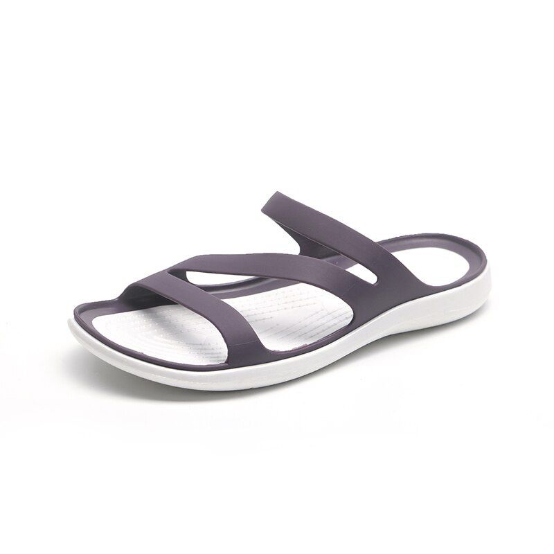 Women Summer Slippers Platform Flat Low Heel Peep Sandals Toe Black Slides Casual Beach Outdoot Female Ladies Jelly Shoes