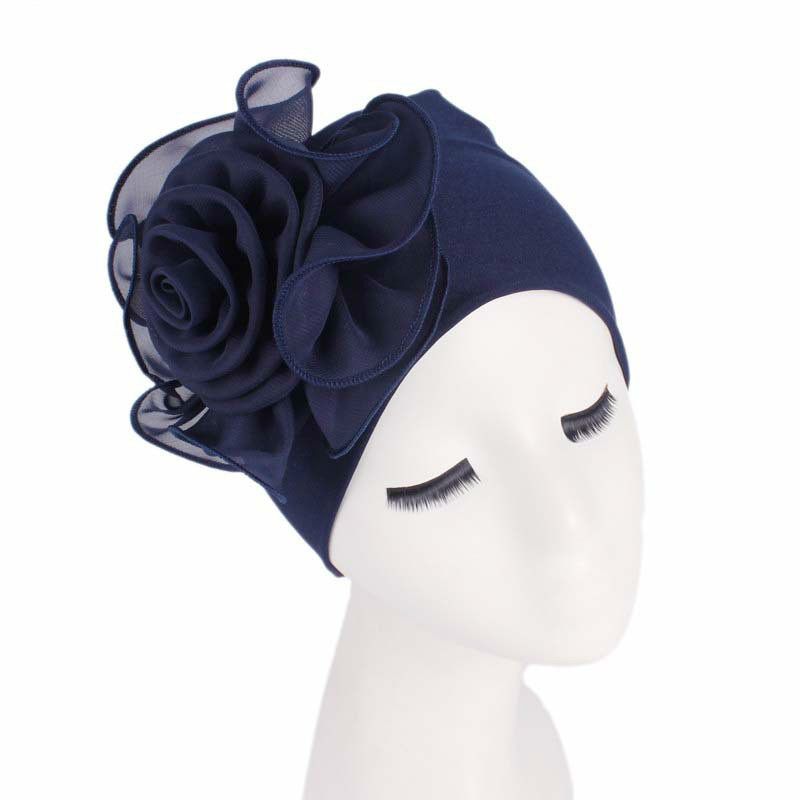 Woman Flower Turban Cloth Head Cap Hat Muslim Women's Hijabs Ladies Hair Accessories Scarf Cap