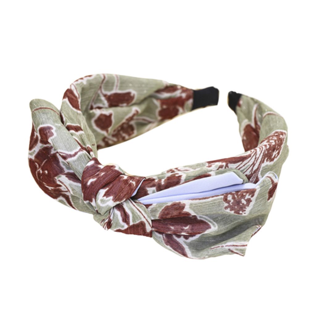 Fashion Women Floral Print Knotted Bow Headband Hair Hoop Headwear Accessory