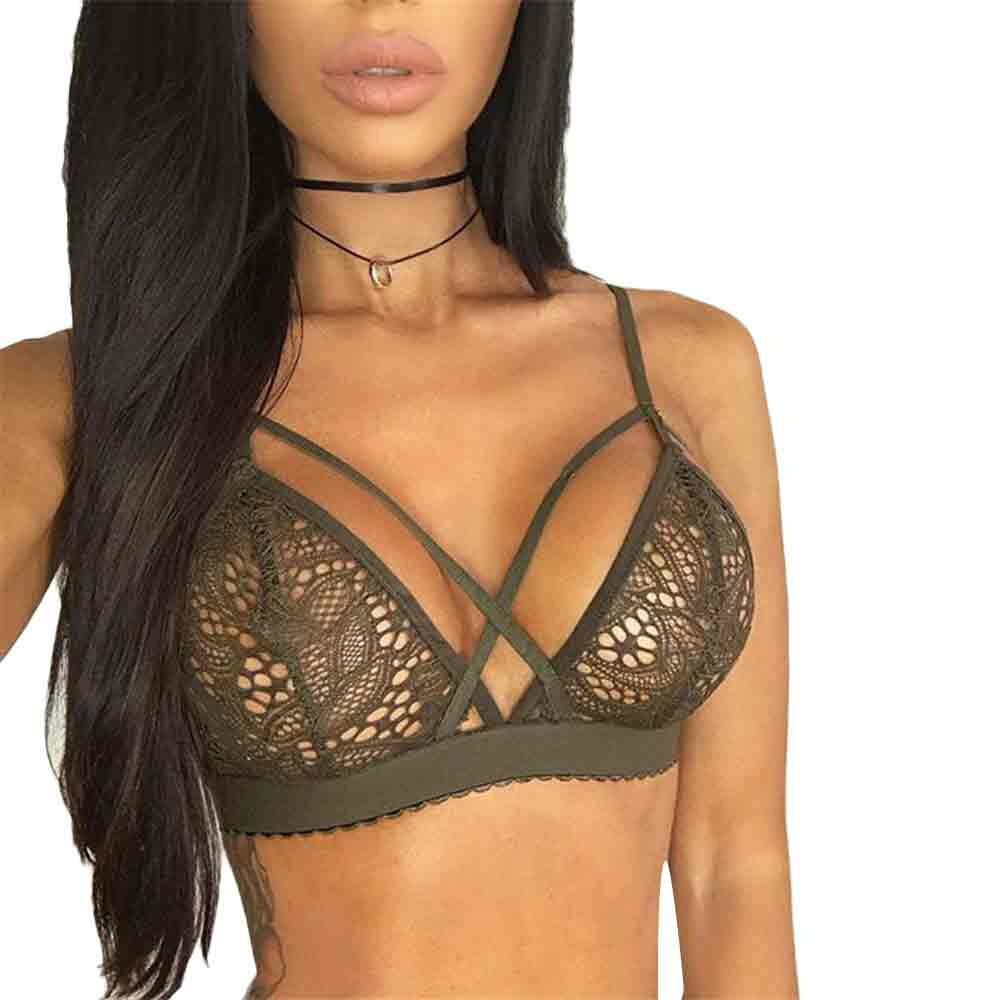 2019  Hot Women Bra  Lingerie Floral Sheer Lace Bra Top Seamless Bralette Cup Wireless Bra Lingerie brasier mujer *50