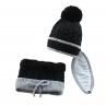 Three-Piece Uni Children Autumn Winter Warm Knitted Hat Fe Cover Scarf Bib