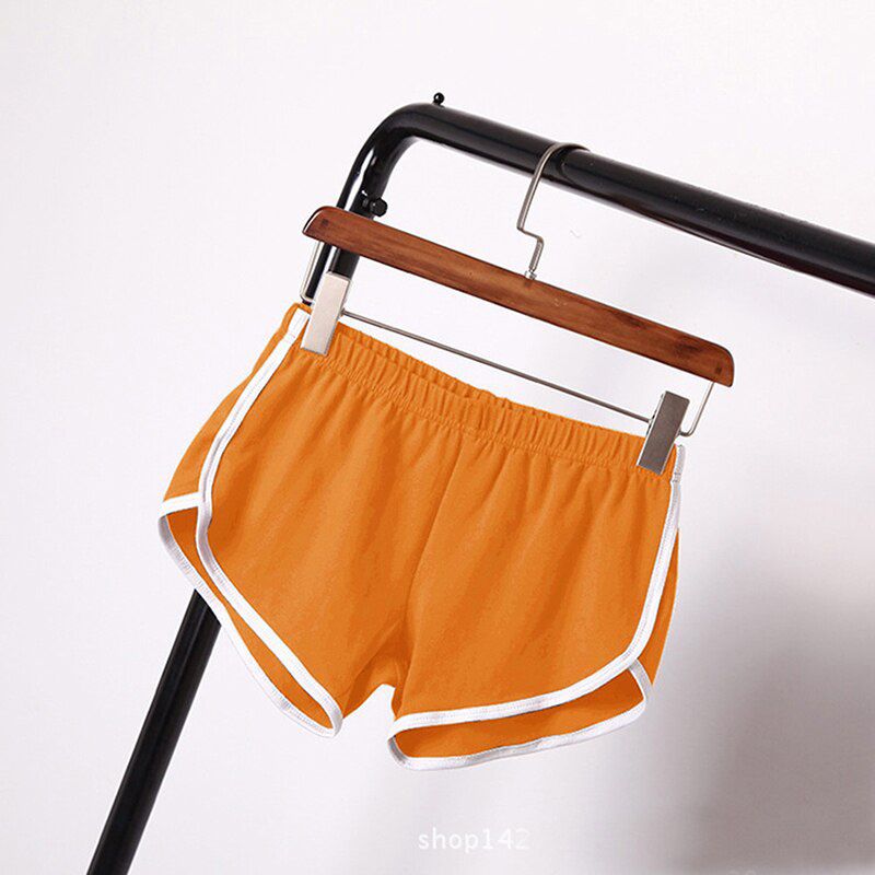 Yoga Shorts women Hot Women Blend 2021 Summer Short Pants Contrast Binding Side Split Elastic Waist Patchwork Casual Beach Party