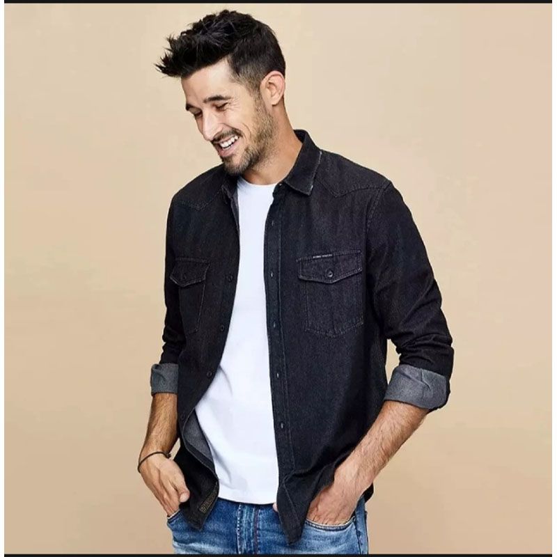 Denim Long Sleeve Casual Shirt For Man