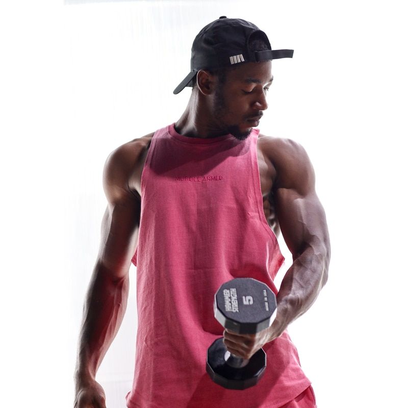 Summer casual men's vest men's srtswear fashion jogger fitness cotton printed men's gyms running srts clothing