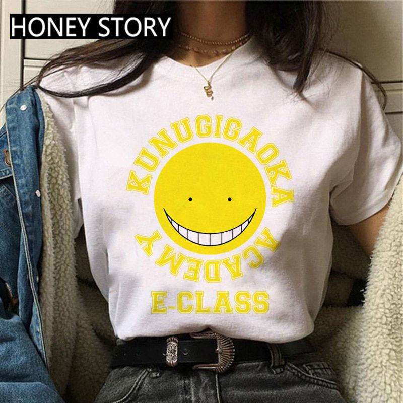 Uni Fashion Casual Short Sleeve Tops Tee Japanese Anime Assassination Classroom T-Shirt Women Funny Cartoon Harajuku Tshirt