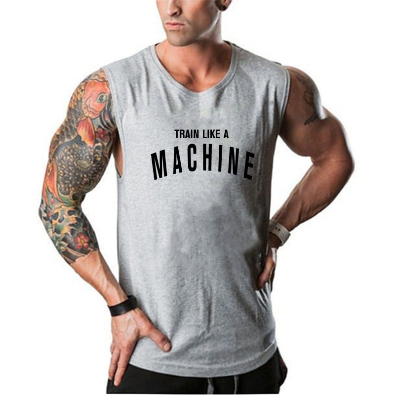 Fitness TaTop Men Bodybuilding Clothing Gym Stringer Vests Mens Sleeveless Shirt Cotton Singlets Muscle Tops