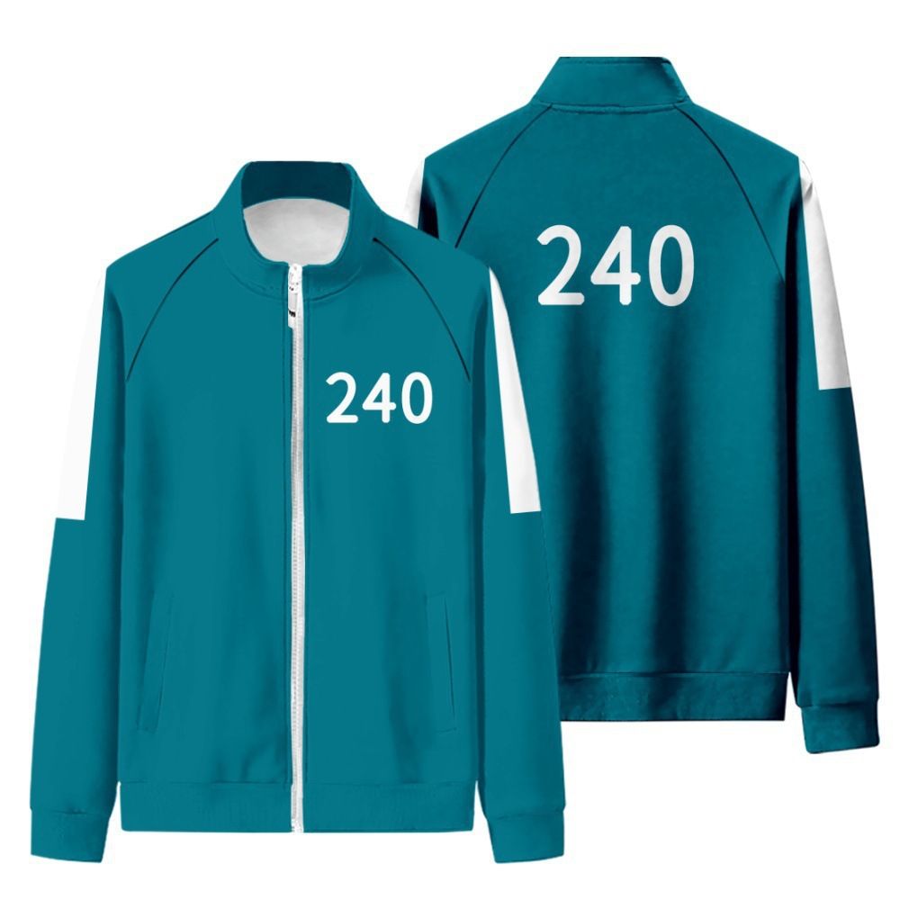 Yfashion Men Women Sportswear  heme Clothes Stand-up Collar Long-sleeved Zipper Sweater rousers color