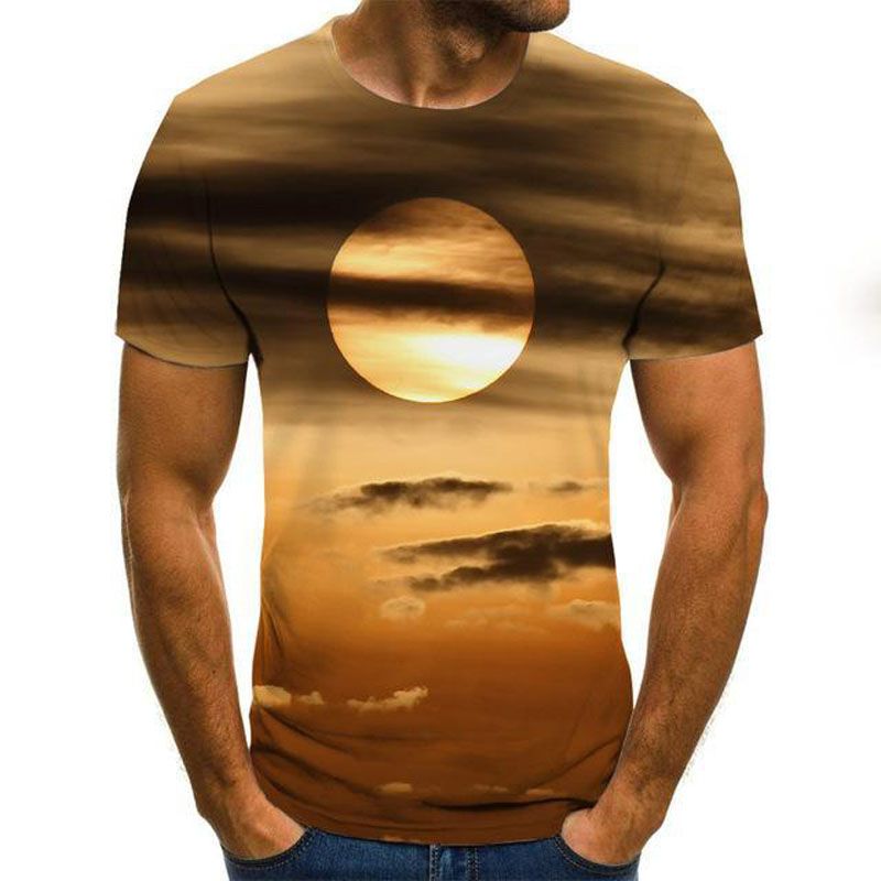 Men 3D T-shirt Casual Short Sleeve O-Neck Fashion Nature Printed t shirt Men Tees