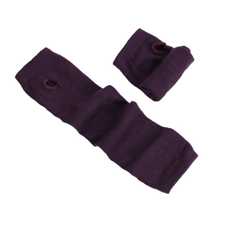 Autumn Wrist Arm Hand Arm Warmers Knitted Fingerless Gloves Long Sleeve Soft Striped ElGloves Women's  Gift