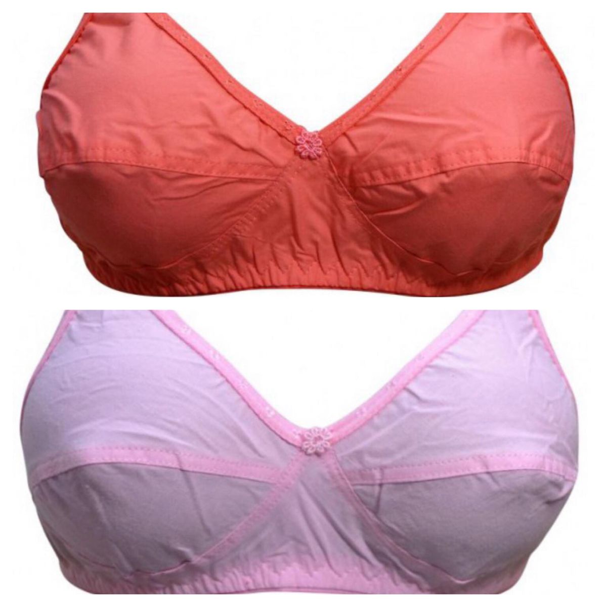 3 Step Cotton Indian Guddi Bra Full Cup Size - ( 2 Set )