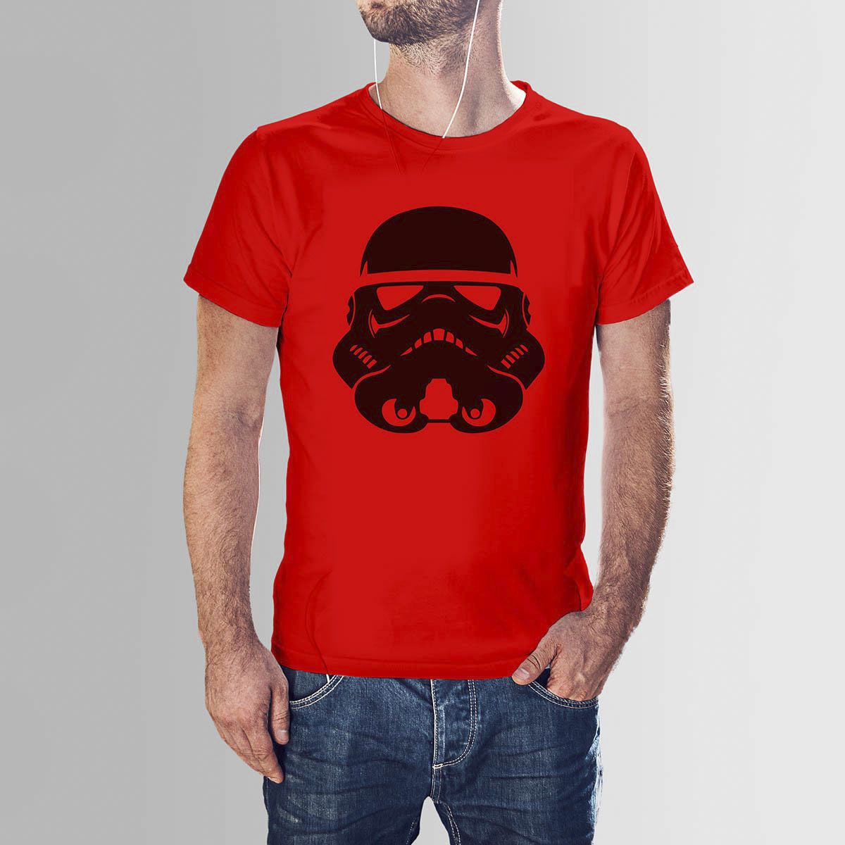 Red Cotton MadMax Helmet Movie HNH  T-shirt For Men