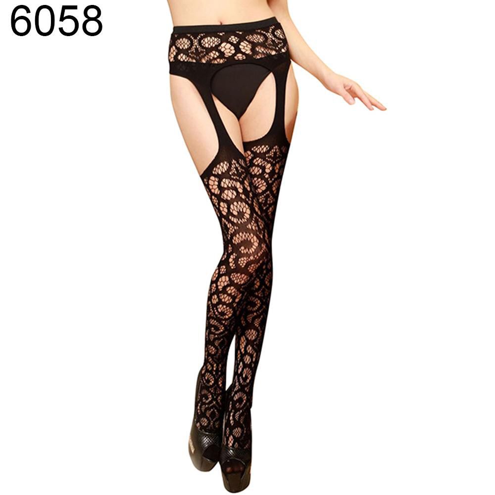 Women Breathable Fishnet Stockings Tights Hollow Pantyhose Suspenders