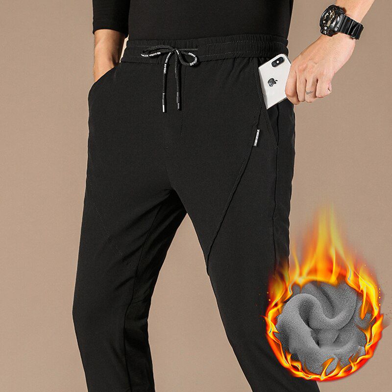 Black Sports Pants Men Summer New Breathable Quick Dry Casual Zipper Pocket Sweatpants Men Fashion Loose Men's Pants