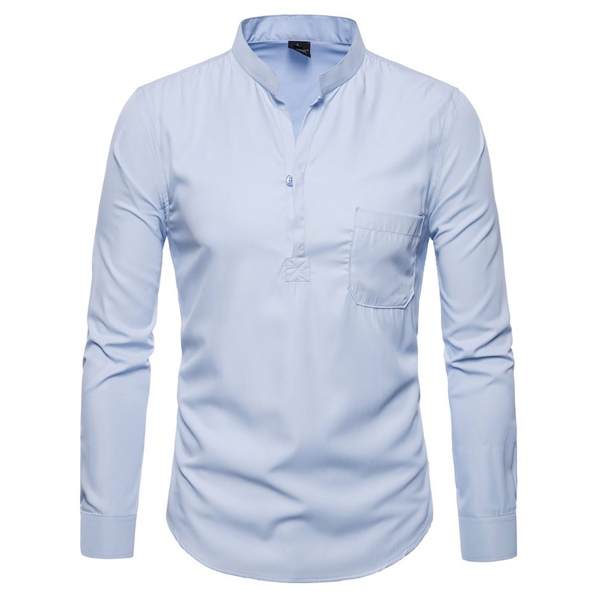 SWAGWHAT Men Casual Shirts 2019 Autumn New Fashion Solid Color Man Long Sleeve Cotton Slim Fit Casual Business Button Shirt Tops