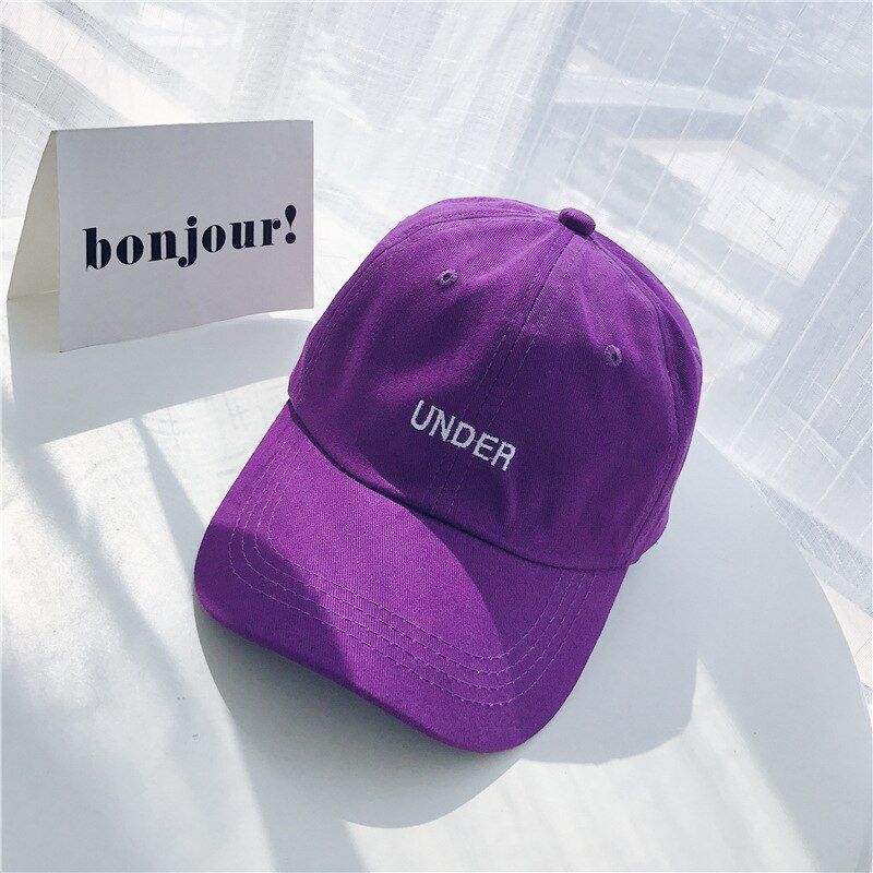 Fashion 2020 Men Women Summer Baseball Cap Casual Hat Hip Hop UNDER Embroidery Hats Purple Black