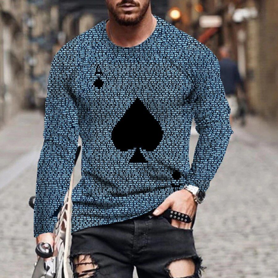 European and American men's long-sleeved s men's autumn and winter are fashionable men's sports and leisure