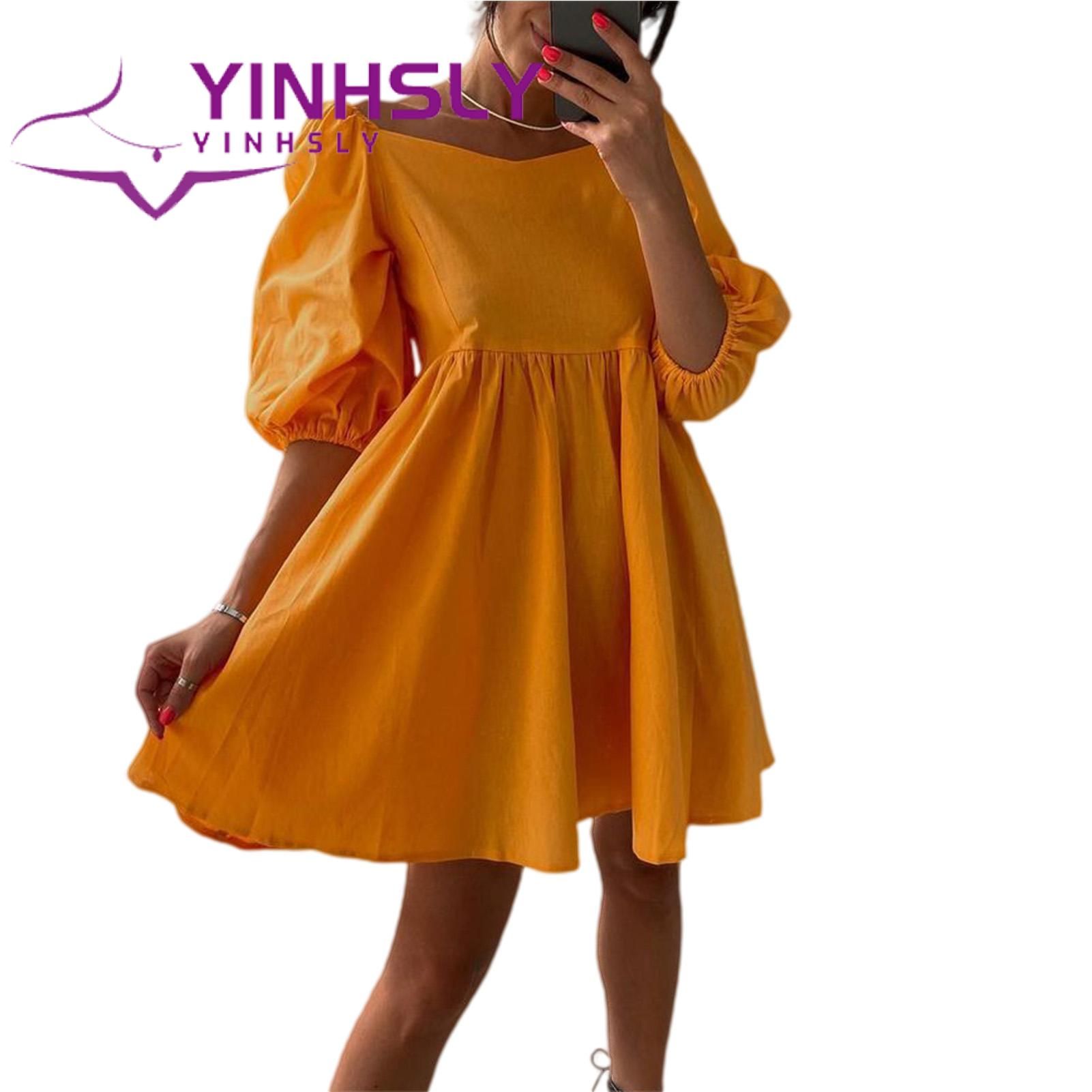 Lady Dress Baggy Half Sleeve Short Dress