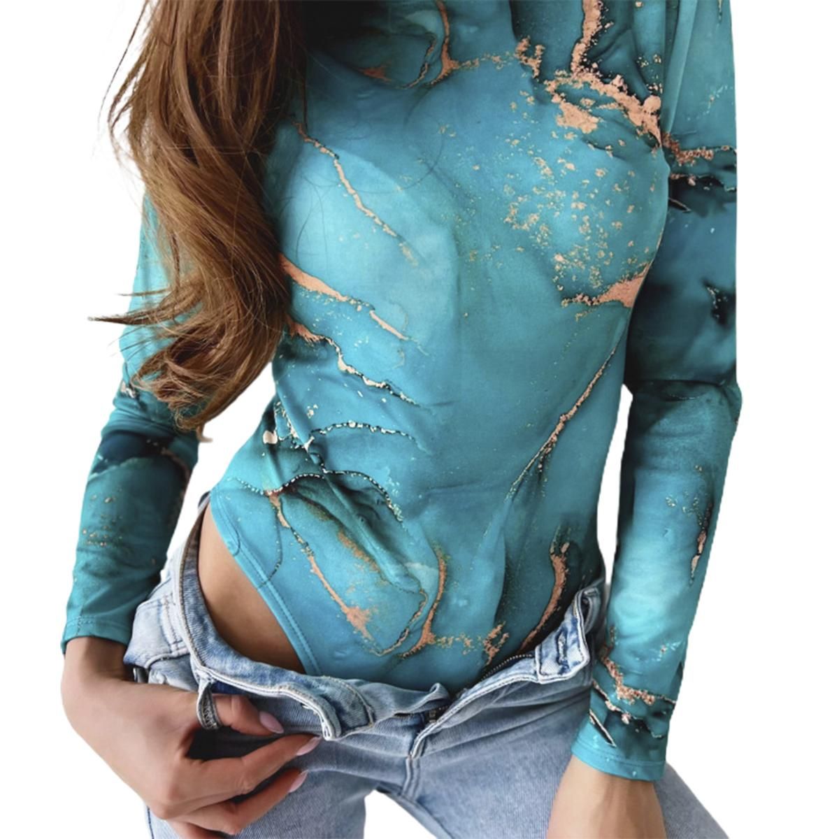 Female Bodysuit O Neck Quick Drying Female Bodysuit