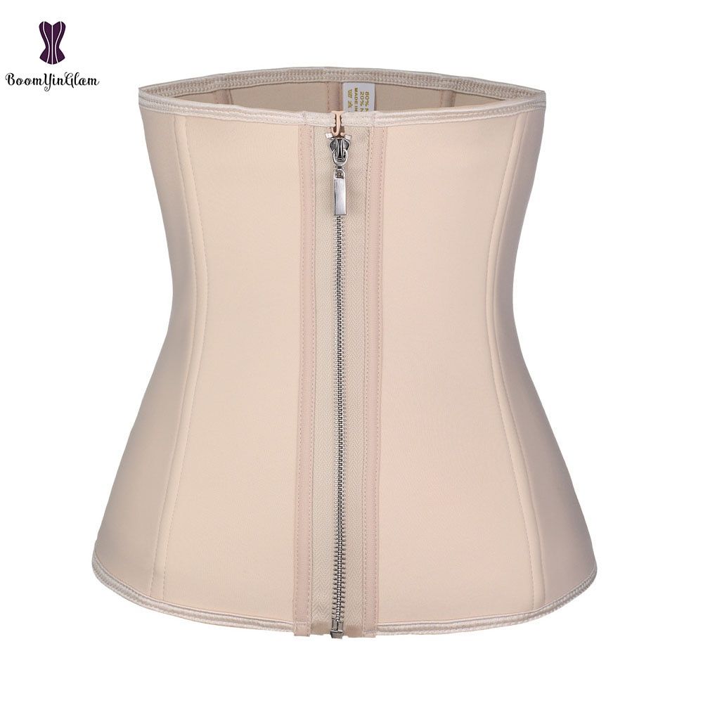 /Black Women Zip Up Waist Trainer XS To 6XL Body Shapewear Neoprene Waist Shaper With 6 Steel Bone 611#