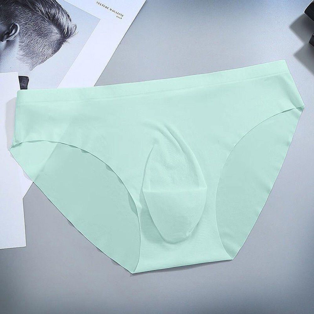 Men Y-Front Briefs Mid Waist One Piece Semi-Transparent Bottom Shorts Breathable Basic Sexy Soft Pants Men's Panties