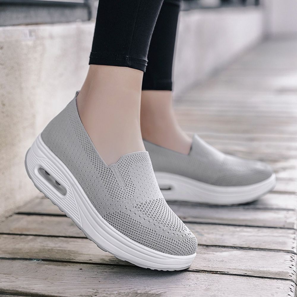 Fashion Women Mesh Casual Shoe Thick Bottom Rocking Shoe Student Working Sneaker