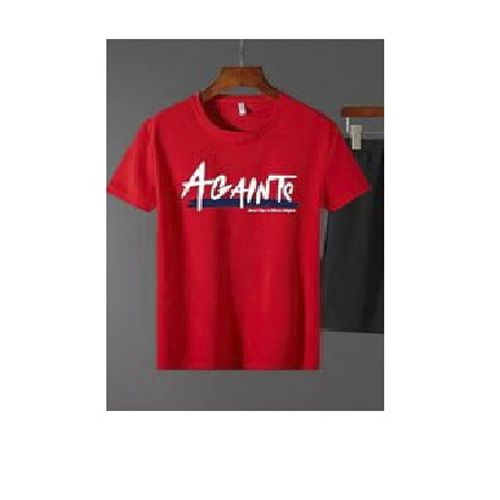 Men's Fashion - Red Cotton Short Sleeve T-Shirt for Men