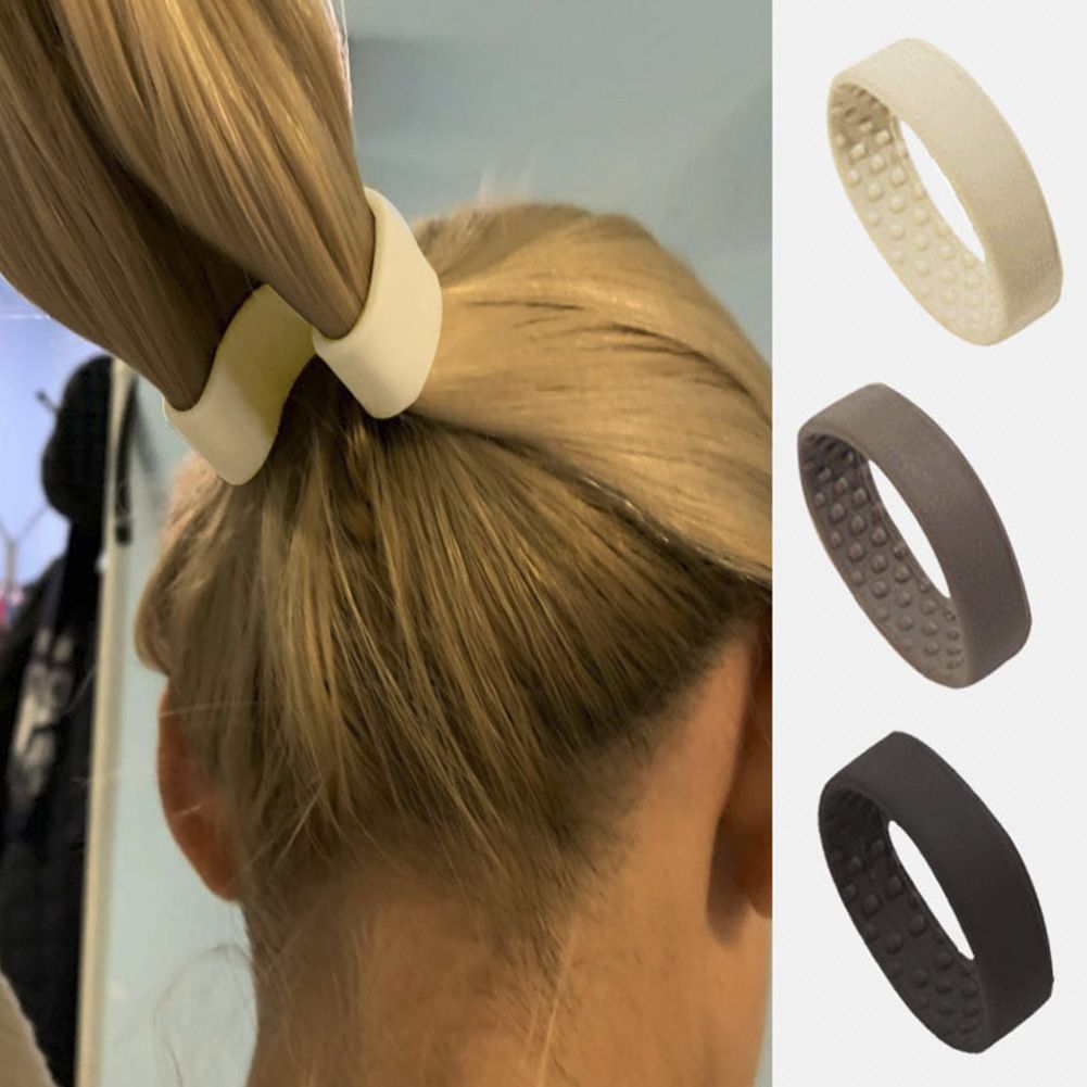 Woman Ponytail Holder Hair Tie No Seam Foldable Hair Scrunchies Silicone Stationarity Elastic Hair Band Simple Hair Accessories