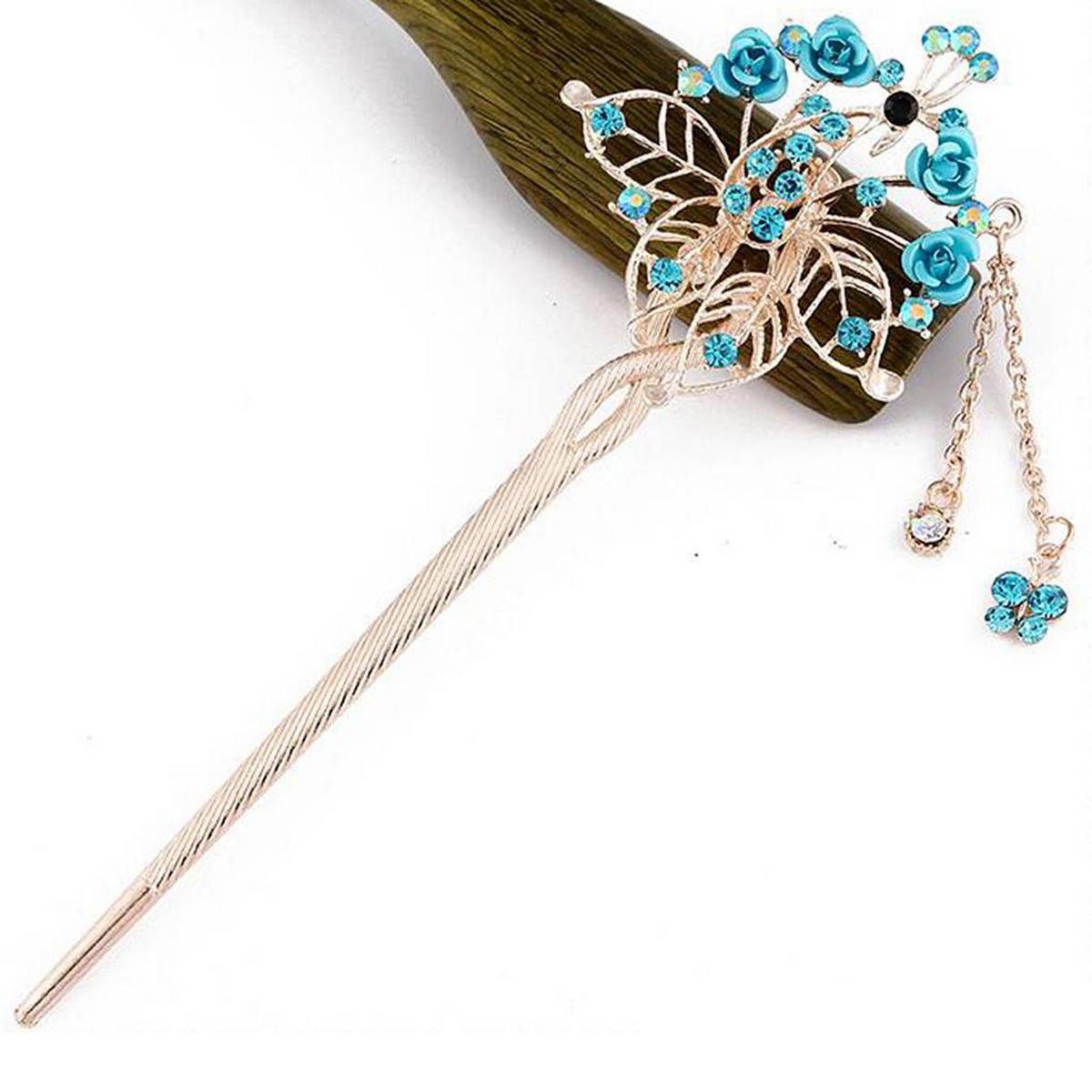 【BestGO】Chinese Floral Hair Stick Clip  Pin Hair Accessory Jewelry