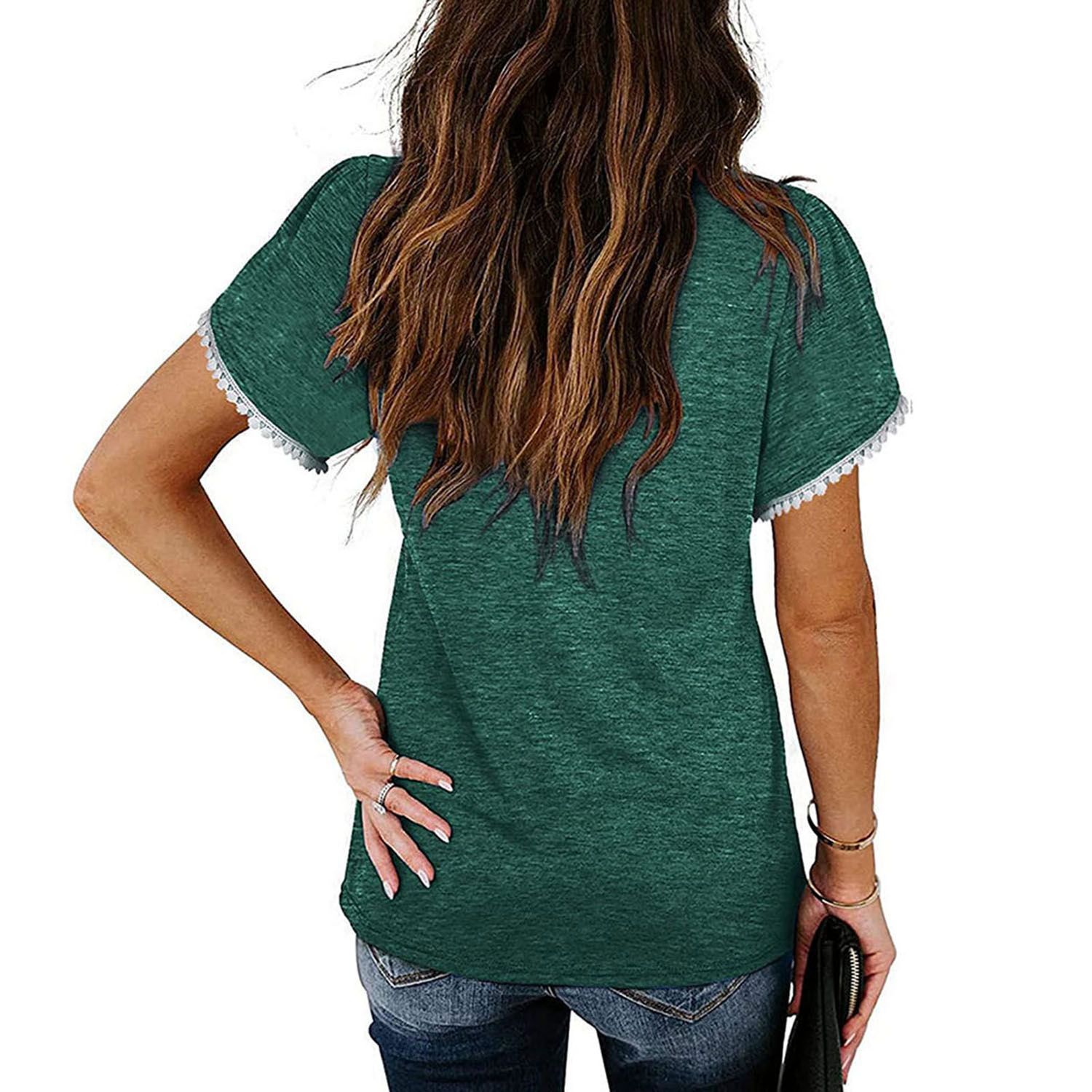 Women Pullover Solid Color Tament Pure Color T-shirt