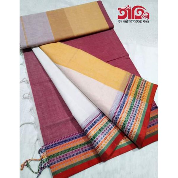 Eye Catching Design with Trendy Collection Rich Fabric Stunning Colour Traditional Unstitched Weightless Cotton Sharee for Women