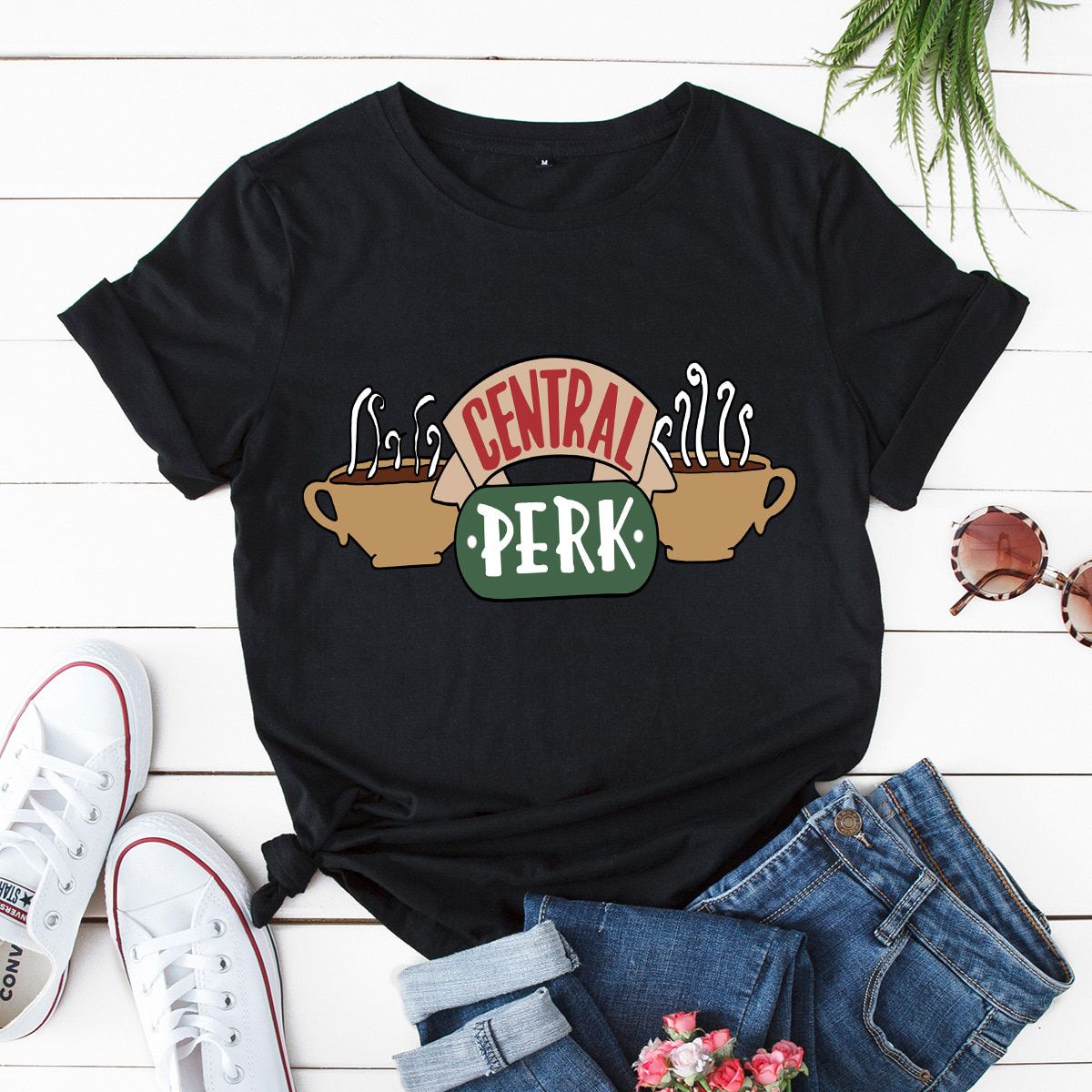 Women T Shirt Short Sleeve Cotton T-shirts Female CENTRAL PERK Printing Graphic Tees Women Plus Size Harajuku Shirts Top