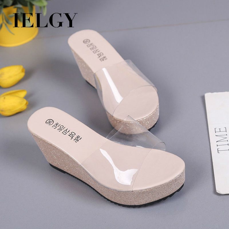 Blocky High Heels Fashion High Heels Thick Heel Buckle Sandals Slippers Women's Shoes(null)