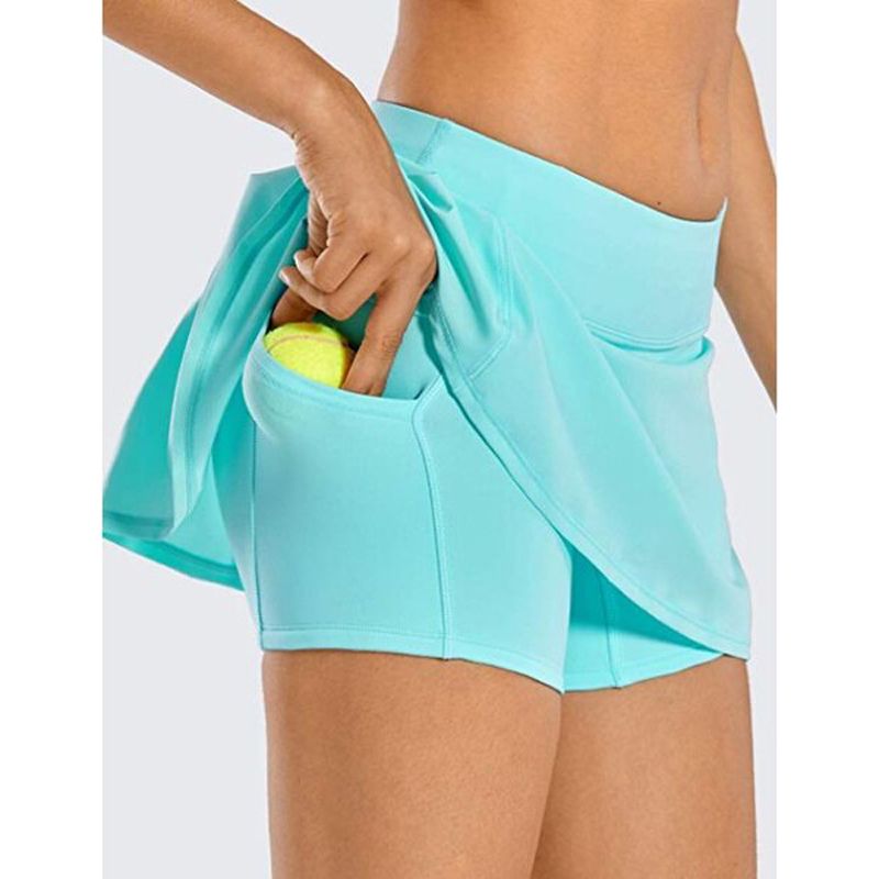 Yoga Shorts Sports Women Slim High Waist Short Skirt Fitness Yoga Short Summer Running Tennis Legging Pocket Workout Gym Shorts