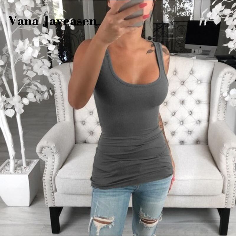 Women Tank Tops Vest Ladies Summer Casual Elastic Cotton U Neck Tank Sleeveless Slim Vest Tops Under $5 Female Top