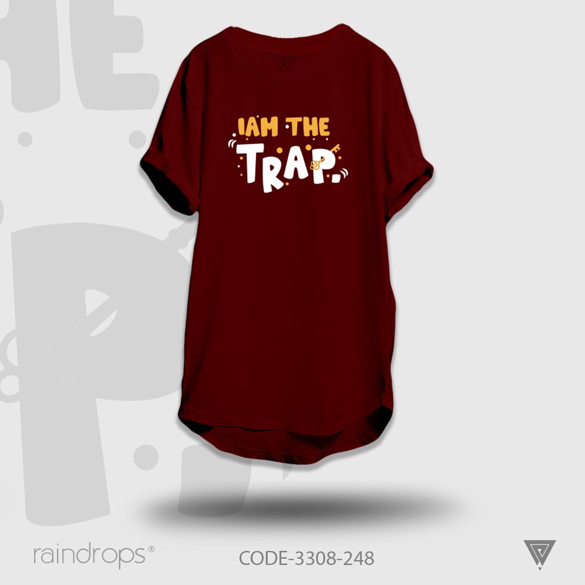 Raindrops Premium T-shirt I am The Trap Designed Half Sleeve Exotic Maroon T-shirt For Woman