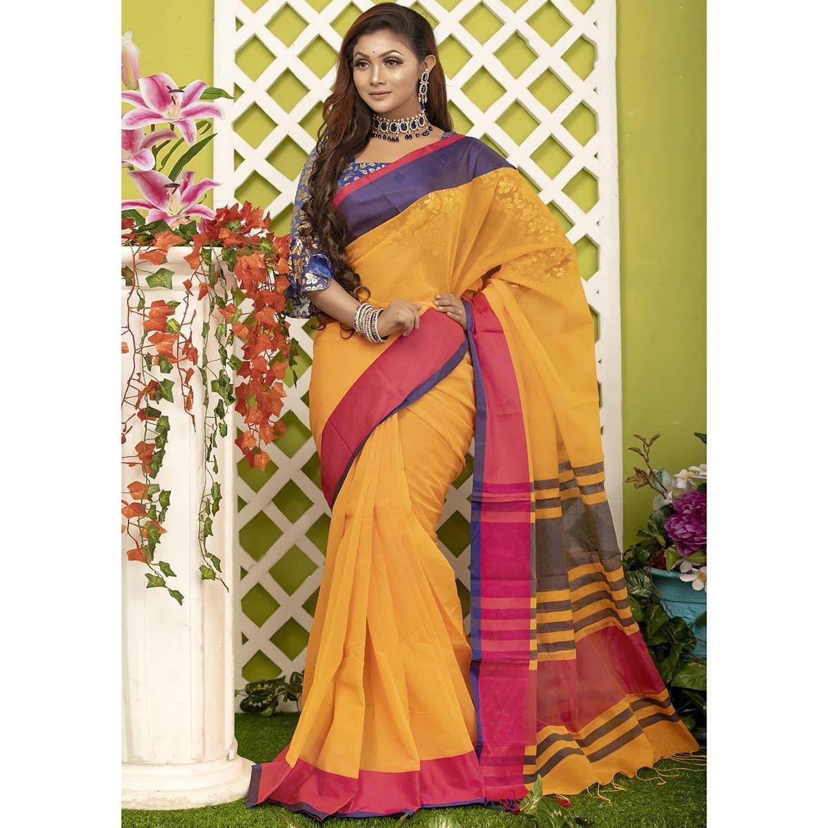 Multicolor Halfsilk Saree With Blouse Piece