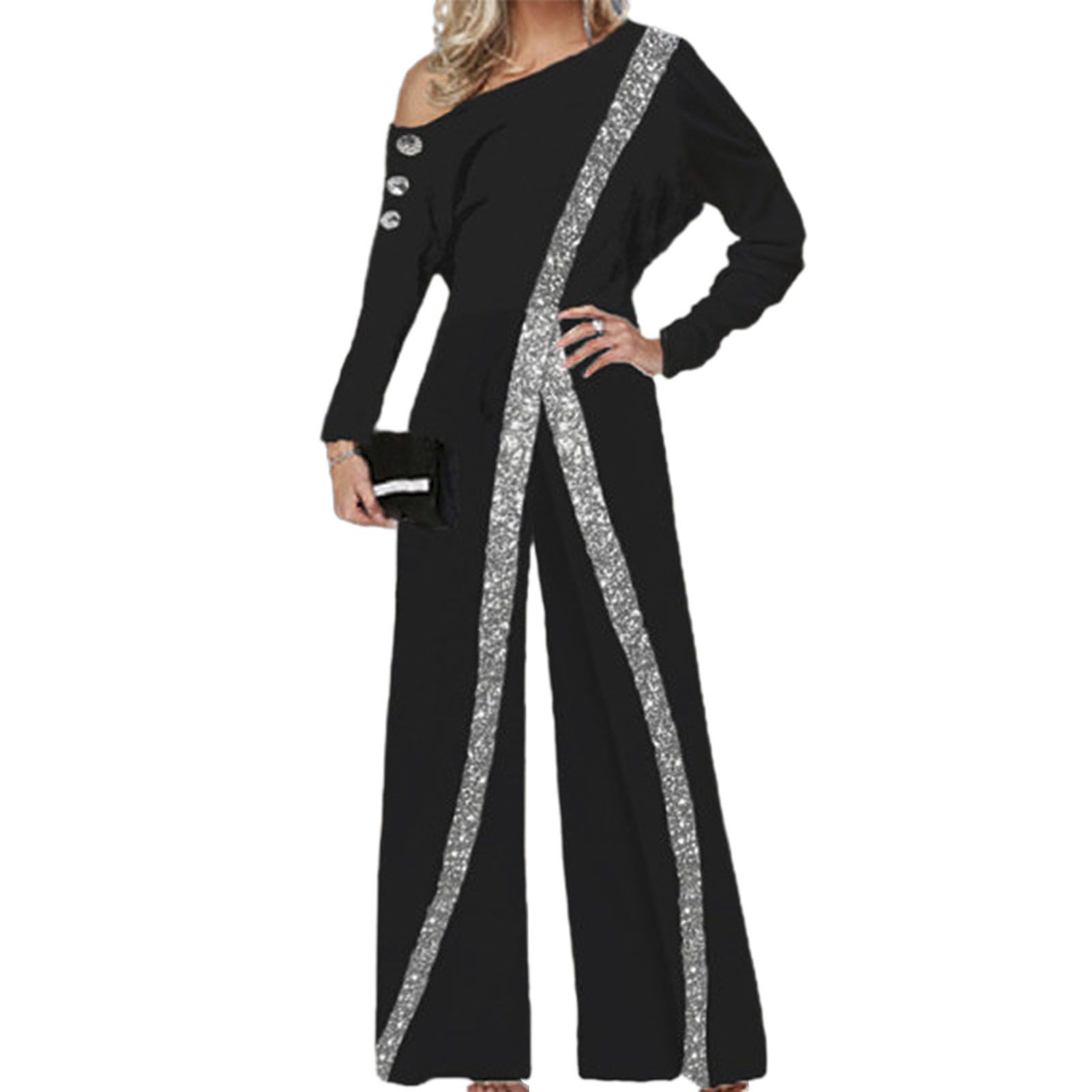 Casual Jumpsuit Loose One Off Shoulder Lady Party Jumpsuit
