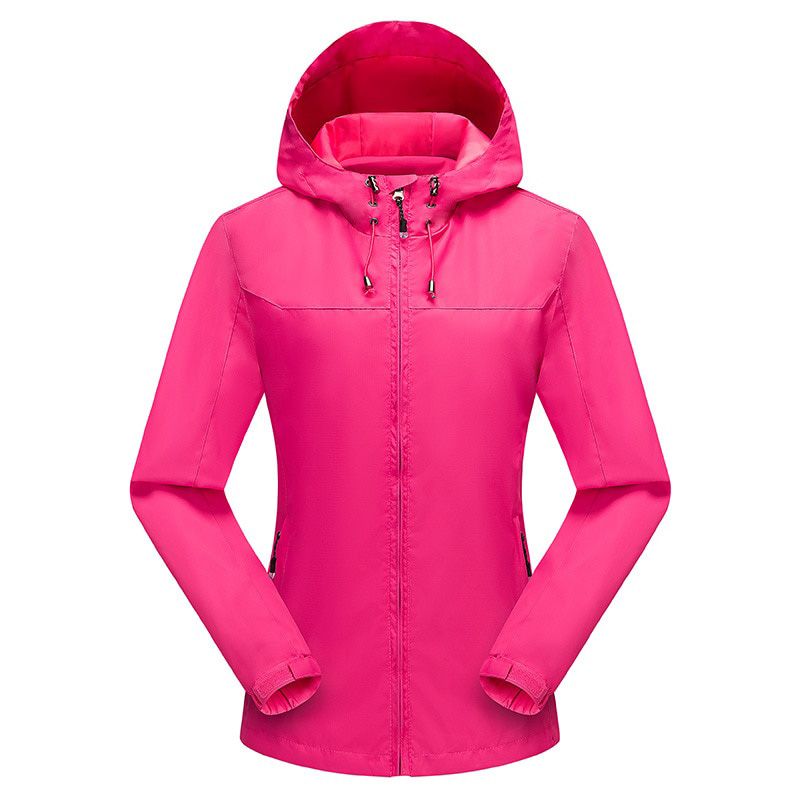Women's Jacket Solid Waterproof Windproof Casual Fashion Windbreaker Coat Hiking Outdoor Camping Raincoat Plus Size
