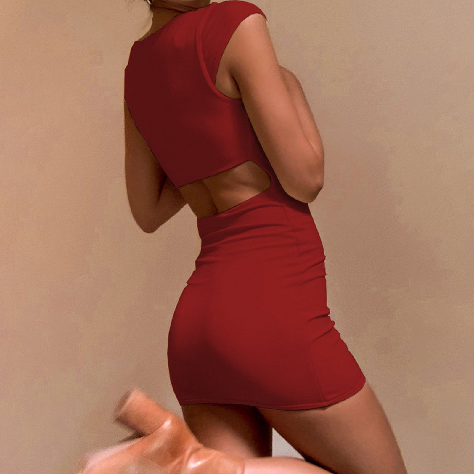 Lady Dress Solid Color Pure Color Lady Dress
