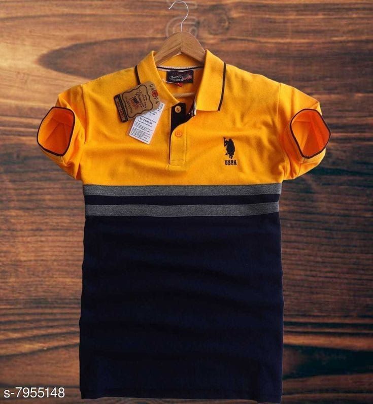 Yellow Jpn Cotton polo T-shirt for men