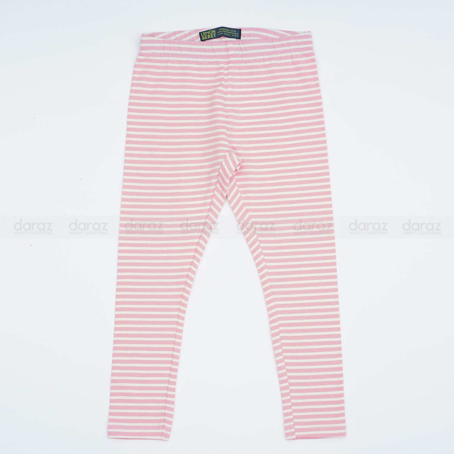 Baby Pink And White Printed Stylish Cotton Trouser For Girls